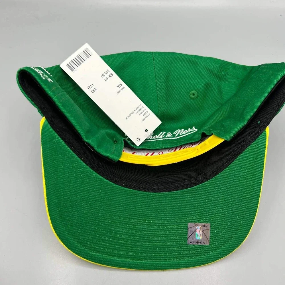 Seattle Supersonics‎ Hat Men Green Yellow Mitchell & Ness Snap Back Cap New